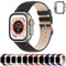 Fullmosa Correa para Apple Watch, Correas de Cuero Genuino Compatible con Apple Watch SE Series 8 Series 7/6/5/4/3/2/1/Se/Se2, Negro + hebilla de Plata,42mm/44mm/45mm