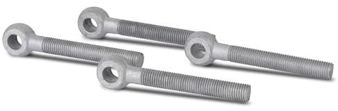 Alberts 410841 Augenschraube ohne Zubehör | passend zu Torbändern | feuerverzinkt | Gewinde M20 | Anfang Gewindestange - Mitte Augenschraube 150 mm | 2er Set