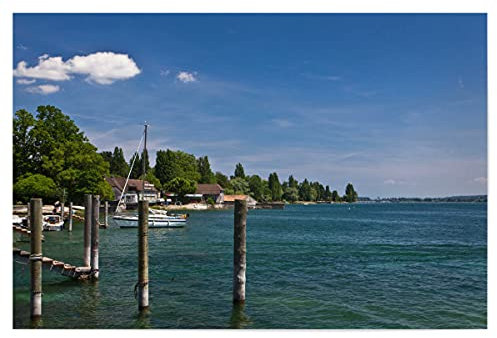 artboxONE Poster 30x20 cm Natur Sommer am Bodensee hochwertiger Design Kunstdruck - Bild bodensee bodensee Boote