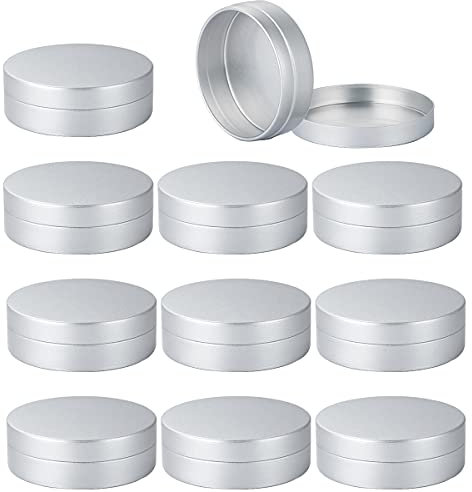 ZEOABSY 12 Stück 100ml Silber Leere Aluminiumdose Aluminium Runde Dosen Aludose mit Stülpdeckel Blechdosen Cremedosen für DIY Salben Kerze Kosmetik Rasierseife
