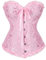 Grebrafan Corsage übergröße Klassische Brokat Korsett Korsage (EUR(34-36) M, Rosa)