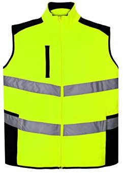 Parsa Fashions HI Vis Viz Body Warmer Visibility Fleece Polyester Waterproof Gilet Waistcoat (as8, alpha, one_size, regular, regular, Yellow-Navy, XL)