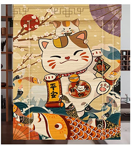 ALGWXQ Customized Japanese Bamboo Roll Up Blinds for Windows Roman Roller Shades Waterproof, Outdoor Patio Balcony, Gallery (Color : I, Size : 60x120cm)