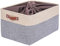 Mangata Faltbare Aufbewahrungskörbe mit Deckel,Grau Canvas-Stoff Aufbewahrungsbox für Spielzeug, Kleidung, Zuhause, Regale (Grau/Beige, XXLarge)