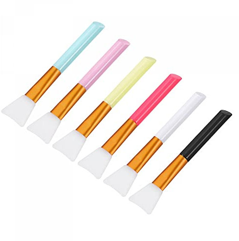 sourcing map Silicone Epoxy Brushes Pink/Blue/White/Yellow/Black/Red Applicator DIY Brush for Making Epoxy Tumbler, Pack of 6
