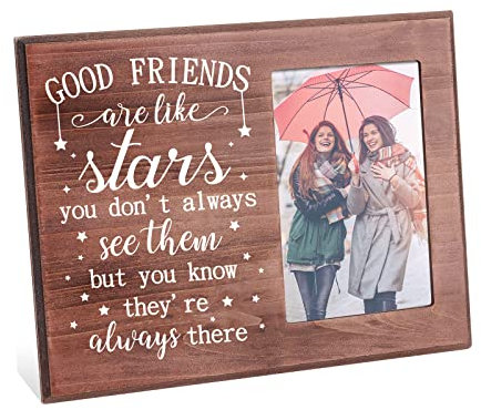 FINGERINSPIRE Gute Freunde sind wie Sterne Sie wissen DASS sie Immer da sind Bilderrahmen für Gute Freunde 10x15cm einzigartiger BFF-Geburtstags-Fotorahmen Geschenke Freundschaft Abschiedsgeschenke
