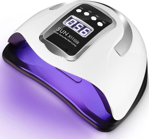 UIHOL Lampada UV LED Unghie, 280W Professionale 66 sfere di lampada a LEDs, Semipermanente Curare Rapidamente Pedicure Fornetto per Tutti i Smalti, Automatico Sensore per Manicure a Casa e in Salone