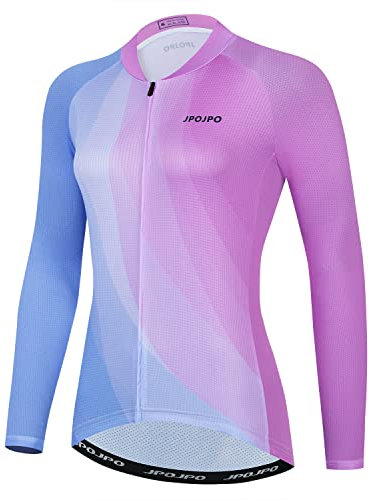 HimyBB Women Cycling Jersey Pro Team Long Sleeve Bike Shirt Tops UPF 50+ Sun Protection L