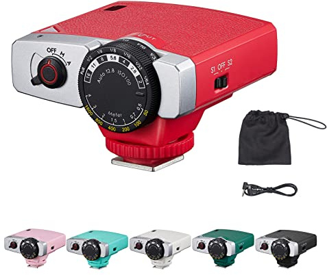 Godox Lux Junior Retro Camera Flash GN12 6000K Color Temperature Auto & Manual Modes 28mm Focal Length Replacement for Canon Nikon Sony Fuji Olympus Hot-shoe Cameras Red