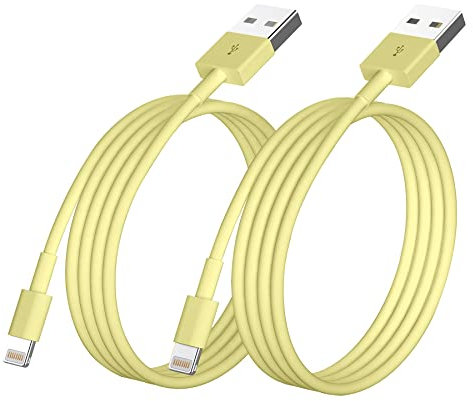iPhone Charger, [Apple MFi Certified] 2Pack 3ft Fast Lightning Cord for Long iPhone Charger Cord, Apple Charging Cable Cord for iPhone 12/11 Pro/11/XS MAX/XR/8/7/6s/6/5S/SE iPad/Air Original Yellow
