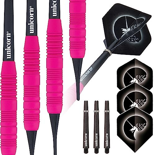 Unicorn Core Plus Dartpfeile mit weicher Spitze, rosa Messing, Rose, 19 g