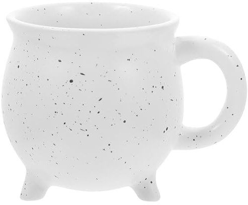 Cabilock Trípode Caldero Taza Blanca Decoración Pastel Café Frascos de Bruja Botellas Halloween Agua Cerámica Latte 3D
