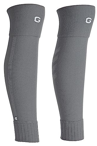 Gogogoal Kompression Fußball Waden Socken Herren Damen Stutzen Tube ohne socken Wadenärmel Socken Sportlich Laufen Wandern Radfahren Grau M 1P