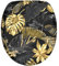Sanilo Abattant WC, Grande sélection de lunettes de toilette noirs, Finition de haute qualité, Charnières robustes, Fixation facile (Golden Leaves)