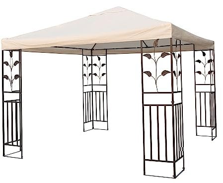 Mojawo Gartenpavillon Eventpavillon Festzelt Zelt Pavillon Dach regenabweisend, Polyester 180g/m², Metallgestell ca.: 20 x 10mm, Oberseite ca. 15 x 15mm, Seitenrahmenbreite ca. 42cm