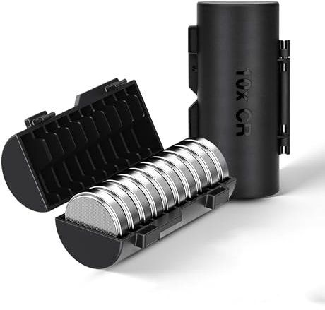 KIWIFOTOS Coin Cell Battery Organizer Case, 10 Slots Batteries Storage Box for CR2016 CR2025 CR2032 CR2320 CR2325 CR2330 CR2335 CR2354 CR2412 CR2430 and CR2450 (2 pack)