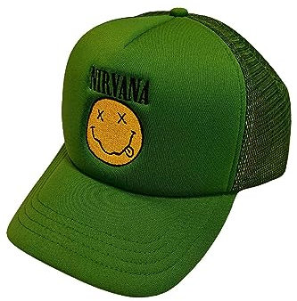 Rock Off officially licensed products Nirvana Baseball Cap Band Logo Smile Nue offiziell Grün One Size