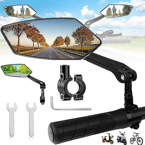 dcas Fahrradspiegel, Links, HD 360°, Lenker, Bike Mirror Accessories, E-Bikes, Mountainbikes (20-25mm)