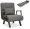 Youyijia Klappbarer Relaxsessel Schlafsofa - Multifunktionales Sofabett mit Abnehmbarem Kissenbezug und Verstaubaren Metallbeinen Grau
