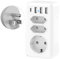 7-in-1 Reiseadapter USA Adapter Steckdose, Adapter USA Deutschland Stecker Steckdosenadapter USA mit 3USB &1USB C,3AC, EU to USA Adapter Reisestecker Travel Adapter für Amerika Thailand Mexiko Kanada