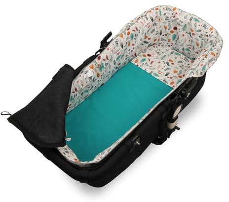 Tititnins® - Tragetasche mit Klettverschluss für Bugaboo Fox 5 | Cucko-Babydecke | Ermöglicht das Tragen der originalen Fußabdeckung | 3D atmungsaktive gepolsterte Bodenwände | 100% Baumwolle | Herbst