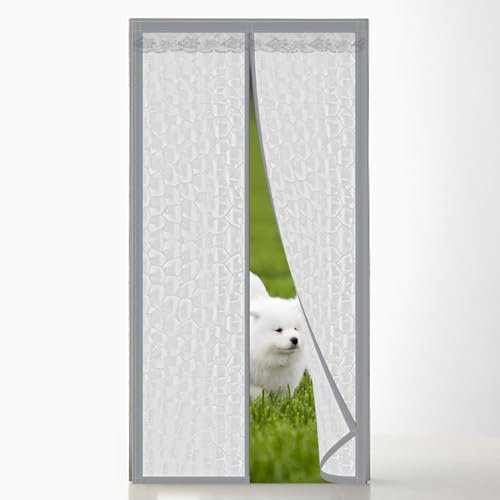 Kälteschutzge Türvorhang 105x230cm, Thermisch Isolierung Türvorhang Vollen Rahmen Magic Tape für Haustür Schlafzimmer Geschäft, Grau-G