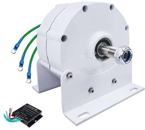 RESKIU Alternador Trifásico 10000W/12000W, Generador Motor Eléctrico Imán Permanente, Alternador Ca Bricolaje, Motor De Imán Permanente con Rectificador 12v/24v/48v, Dinamo,10000W-12V