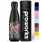 Proworks Trinkflasche aus Edelstahl | 24 Stunden kalt und 12 Stunden heiß – Vakuum-Wasserflasche – Isolierflasche für Sport, Laufen, Radfahren, Yoga und Camping – 500ml – Farbspritzer – Hund