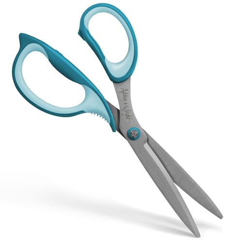 Ashton and Wright Precision SG Schere mit weichem Griff für Büro, Zuhause, Küche und Handwerk, 210 mm, Stahlklingen (Blaugrün, Linkshänder)