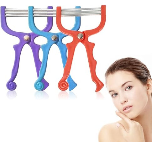 KSJEHW 3 Stücke Gesichtshaarentfernung Frühling Epilierer Frühling Gesicht Haar Rasierer Handheld Threading Schönheit Werkzeug Gerät Gesicht Haarentferner für Männer Frauen