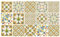 Ulticool – Sticker Wasserdicht Aufkleber Fliesen - Folklore Grünes Blumen Ornament - 15x15 cm - 15 Stück Selbstklebende Fliesenaufkleber aus Folie - Aufkantung für Wand Badezimmer - Küchenwand