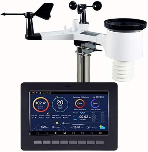 GeRRiT Station météo Professionnelle, capteur Solaire sans Fil, Centre météo avec écran Tactile Couleur