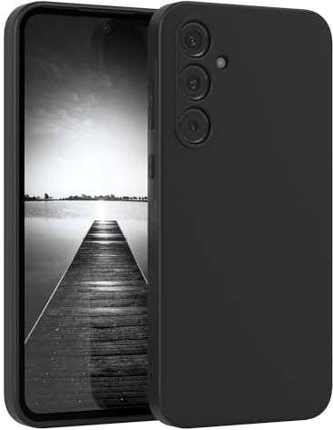 EAZY CASE - Silikonhülle für Samsung Galaxy A35 Hülle Silikon Case Schwarz stoßfeste Handyhülle Galaxy A35 Schutzhülle mit Kameraschutz Dünn Premium Schutz Cover TPU Phone Bumper in Schwarz Matt