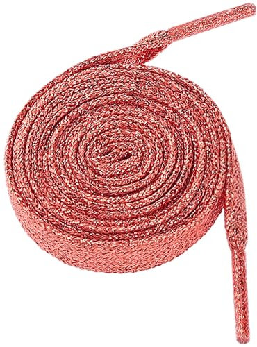 Elerevyo 1 Paar glitzernde, glänzende metallische flache Schnürsenkel, bunte Pailletten, glitzernde Schnürsenkel für Sneakers, Rot/Ausflug, einfarbig (Getaway Solids), 140cm/55.12