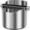 Coffee Knock Box, Stainless Steel Espresso Knock Box Non Slip Coffee Ground Knock Box with Rubber Ring Beveled Coffee Ground Bin Large Capacity Espresso Dump Bin with Removable Knock Bar(Small)
