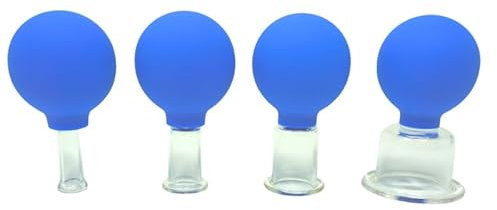 ATC Handels GmbH Schröpfglas Set 4-teilig – mit Saugball in verschiedenen Größen, Ideal für Entspannung und Verspannungslösung, Hygienisch und leicht zu reinigen, Inklusive Aufbewahrungs