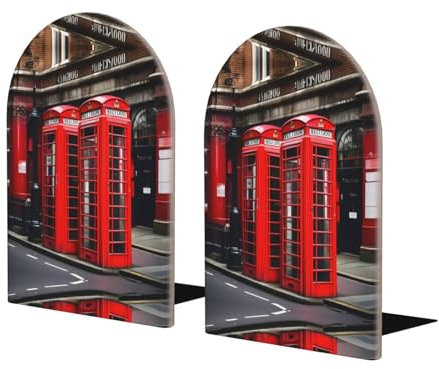 Telefonzelle London Street Buchenholz-Eck-Bücherregal: Schwermetallboden, rutschfeste Pads, perfekt für Bürobedarf, Bücher und Zeitschriften