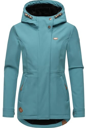 Ragwear Damen Sotfshelljacke Übergangsjacke mit Teddyfleece-Kapuze Yba Intl Ocean Green24 Gr. M