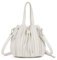 Fecialy Leder Eimer Taschen für Damen plissiert Handtasche Drawstring Crossbody Bag Unique Tote Schulter Handtaschen