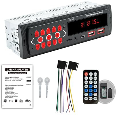 DSOUWEH Auto Bluetooth MP3 Player mit Karteneinschub für verlustfreie Musik, multifunktionales USB Laufwerk, automatischer Abschaltschutz