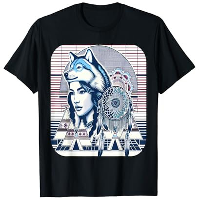 Wolfs Cap Indian Dreamcatcher Indigene Woman T-Shirt