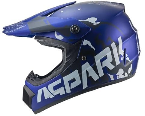 Kinder Crosshelm Spark – Motocrosshelm Helm Motorradhelm Motocross Jethelm Kinderhelm für ATV Quad und Dirtbike