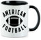 huuraa Kaffeetasse American Football Ball Geschenk Tasse Schwarz 330ml American Football Geschenkidee
