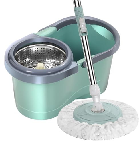 Gwtdtoad Mop Rotante Automatico Set Di Mop Con Secchio, Rotante Automatico In Secchio, Di Pulizia Dei Pavimenti Senza Sforzo Per Balcone, Soggiorno, Camera Da Letto, Cucina, Sala