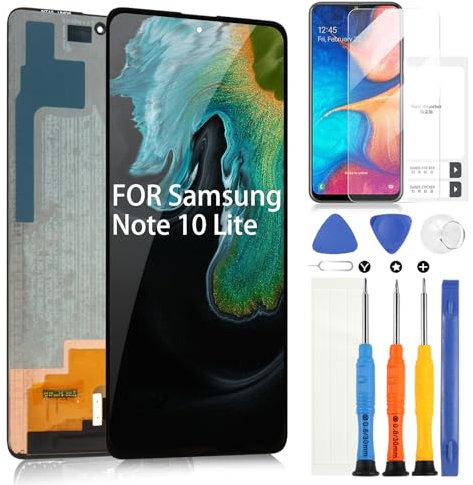 OLED Écran pour Samsung Galaxy Note 10 Lite LCD Écran pour Galaxy Note 10 Lite N770F SM-N770F SM-N770F/DS SM-N770F/DSM Écran tactile Assemblée avec réparation Kit (Noir)