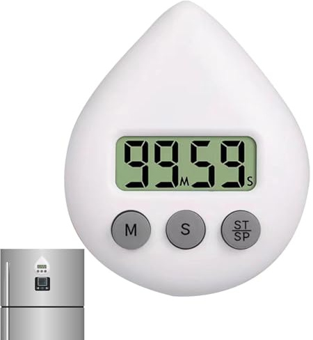 Minuteurs de Cuisine pour la Cuisine | Petites minuteries numériques étanches avec écran LCD et Ventouse pour Salle de Classe, Exercice, Douche, Cuisine, Cuisine