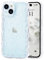 Micoden Cute Curly Wave Case for iPhone 15,Clear with Anti-Yellowing Flower Floral,Soft TPU Slim Bumper Shockproof Anti-Scratch Protective Wavy Cover for Girls Women-White
