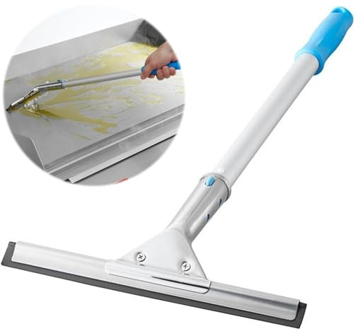 Hot Griddle Squeegee mit 20 cm flexibler, hitzebeständiger Gummilippe, 45,7 cm langer Griff, ideal für heiße Grillplatten von 190 bis 100 °C. Weavura