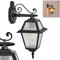 HOFSTEIN Außenwandleuchte Fornelos, Außenwandlampe aus Metall/Glas in Schwarz/Klar, Wandleuchte außen im Vintage/Antik/Landhaus-Design, Garten, Außenbereich, Terrasse, Hof, Haustür, E27, IP44