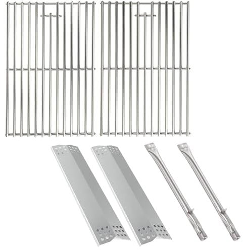 BBQ-PLUS Grill Replacement Parts for Kitchen Aid 2-Burner Gas Grill 720-0819 720-0819A 720-0819CA 720-0819G 720-0819GH 720-0819GL Solid Stainless Steel Cooking Grates Burners Heat Plates